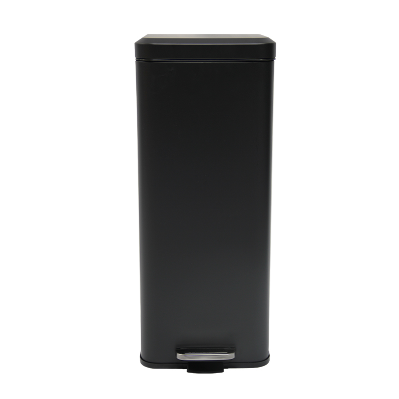 30L cuadrado Negro/Blanco Bin de cocina grande Pedal de acero inoxidable Bins Bins con tapa cerrada suave