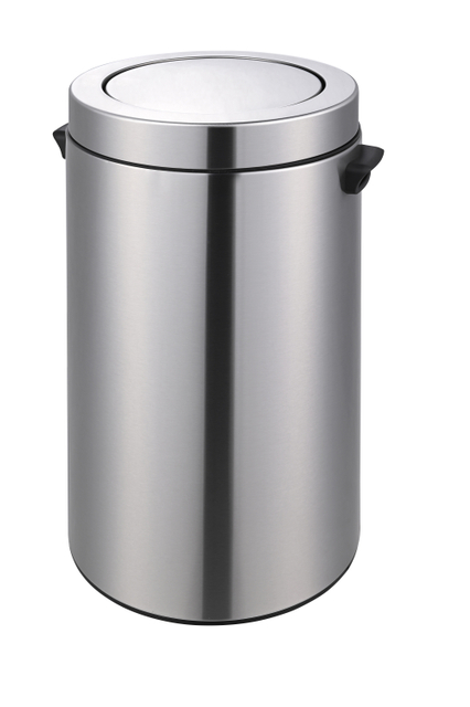 Batón de basura de tapa de acero inoxidable de acero inoxidable de 40L para el hogar y la oficina, para tierra y escritorio