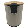 Tapa de bambú de 5l con patrones de perforación Fabricación profesional almacenamiento de desechos baratos Price Barbish Bin Bin Trash Cate Bin basura