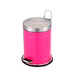 Color rosa rosa precio adecuado de alta calidad duradera usando bajo precio nuevo diseño de residuos redondos bin con pedal