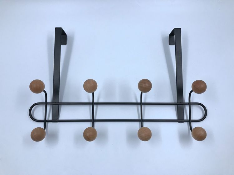 8 gancho de bola redonda de madera Fabricación de fábrica sobre la percha ganchos de la percha gancho de la puerta inoxidable detrás de la puerta