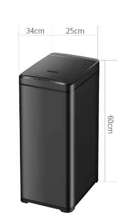 50L Big Capacidad Sensor de cocina Estrecho Estrecho Tabon Dustbin Touthless Acero inoxidable Bin basura de basura automática Bin de desechos inteligentes