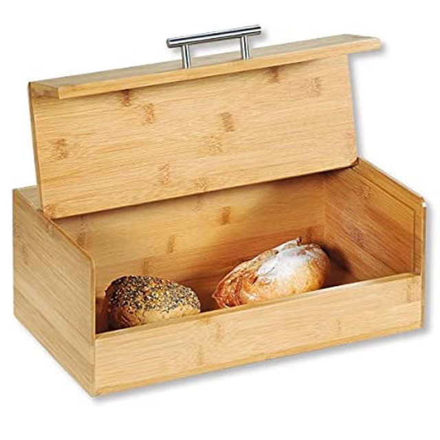 Caja de pan bambú de pan.