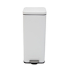 30L cuadrado Negro/Blanco Bin de cocina grande Pedal de acero inoxidable Bins Bins con tapa cerrada suave