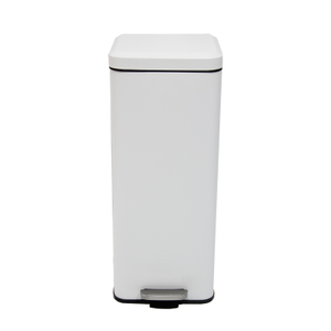 30L cuadrado Negro/Blanco Bin de cocina grande Pedal de acero inoxidable Bins Bins con tapa cerrada suave