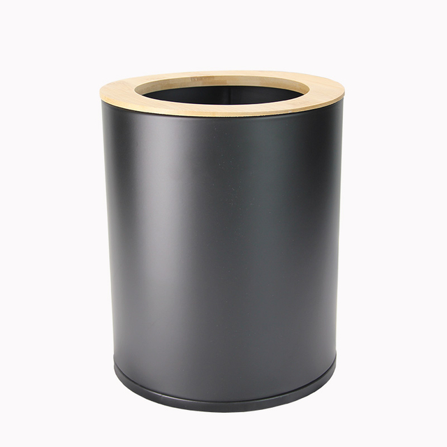 NUEVA LLEGA 9L Bins de desechos de tapa de bambú de bambúo de acero inoxidable CAN