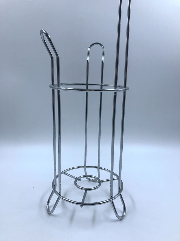 Soporte de papel de papel de baño removible con inodoro de pie cromado soporte de papel de papel de metal con soporte de papel de función de almacenamiento