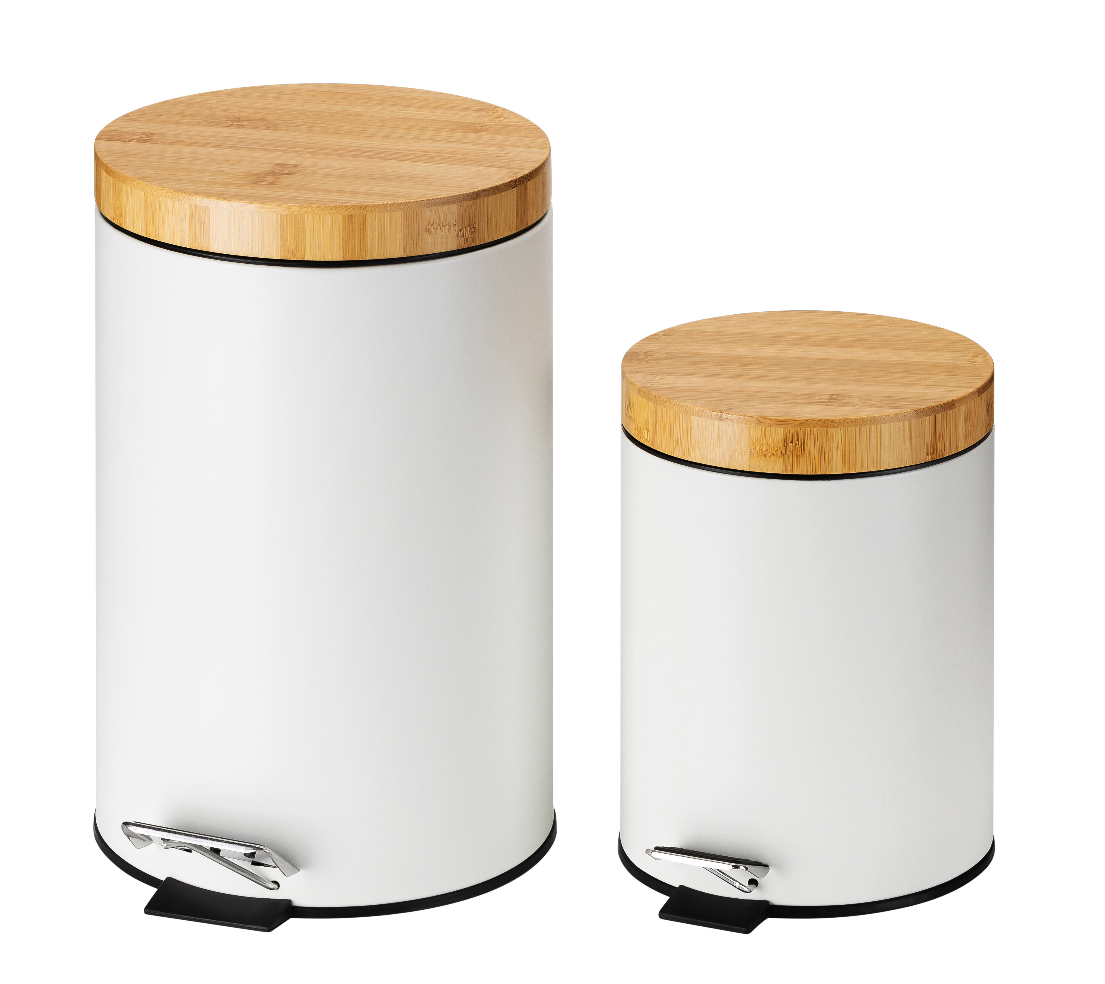 Bamboo Tapa de basura Bin Foot Step Hotel Acero inoxidable Bin de acero inoxidable