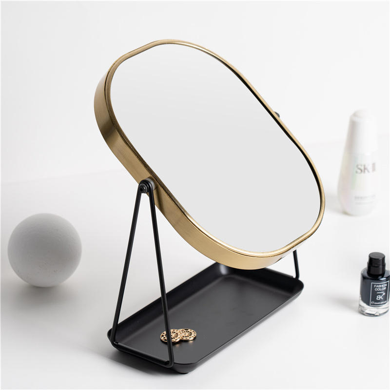2024 Cosmético Mirror Magnificado Metal Metal Vanidad compacta de tocador Cosmética Mirror cosmético de doble cara espejo