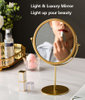 Modern de alta calidad Durable de baño Mirror cosmético en oro con recubrimiento de polvo de acero