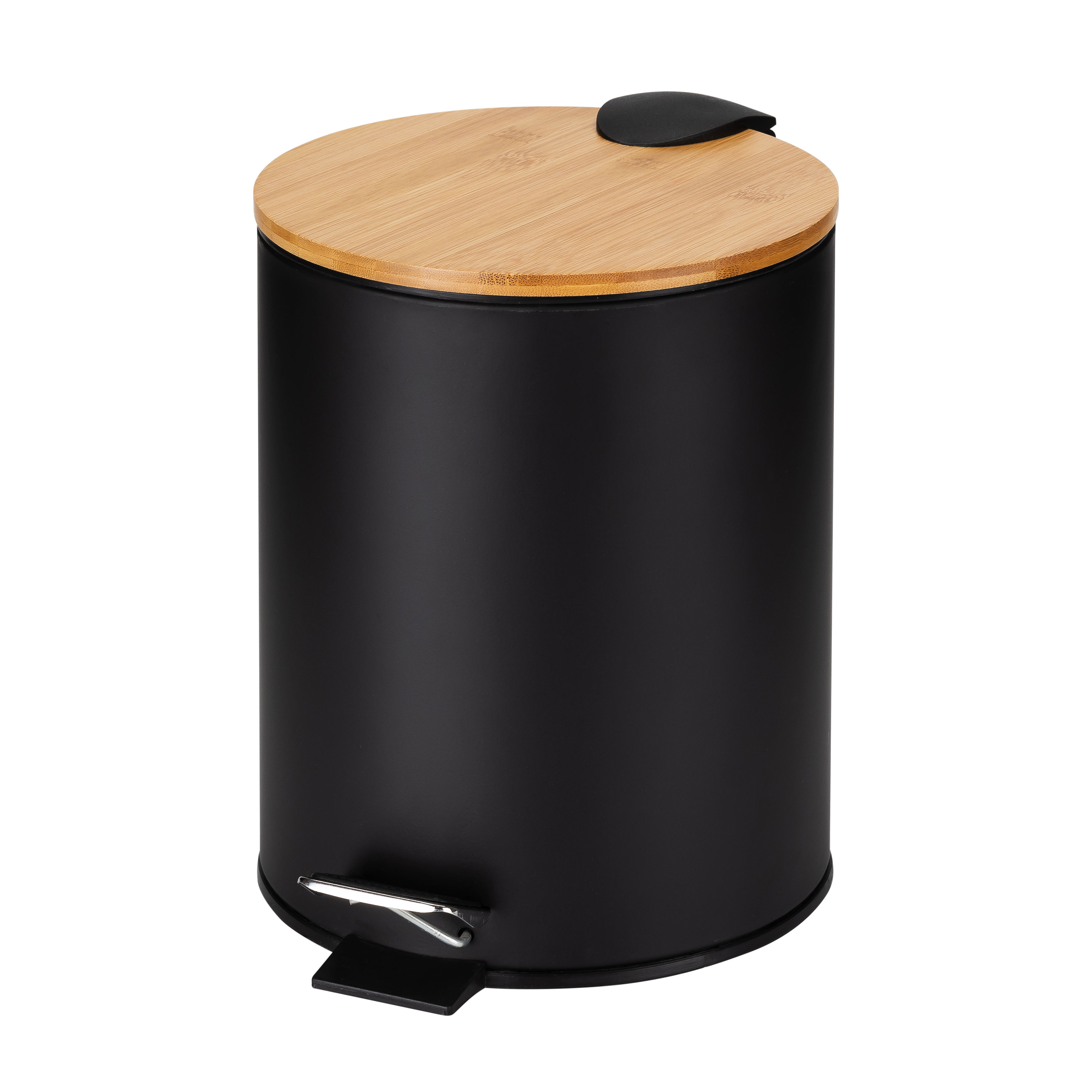 2024 Modelo popular Bin de basura 30 L Pedal Bin de plástico Bin de baño con tapa de bambú de pedal