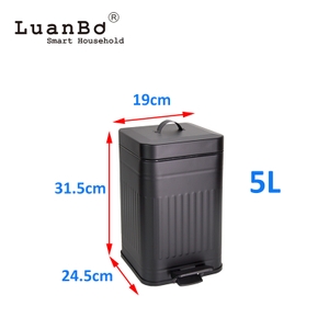 Cubo de basura con Pedal cuadrado romano de 5L/30L, cierre suave en forma de columna y permanece abierto para cocina y baño