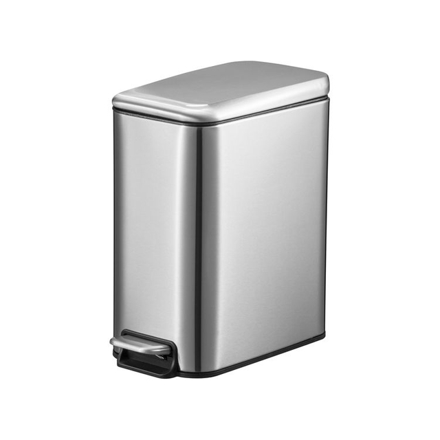 Pedal de pedal delgado rectangular de 5 litros Bin suave cerrado cubierta interna extraíble con mango de transporte