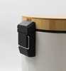 Bamboo Tapa de basura Bin Foot Step Hotel Acero inoxidable Bin de acero inoxidable