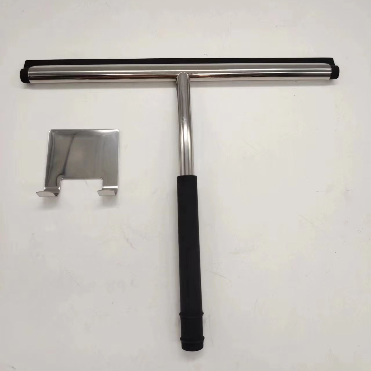 Limpiaparabrisas de vidrio de ventana negra con 3M adhesivo Sobresco de ducha con mango de silicona