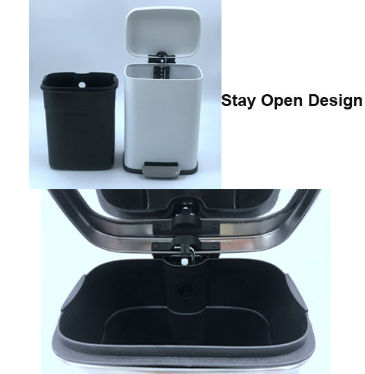 2024 ARRIVAS NUEVAS modelos populares Distbin de acero de cocina rectangular con tapa de basura inteligente