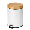 Bamboo Tapa de basura Bin Foot Step Hotel Acero inoxidable Bin de acero inoxidable
