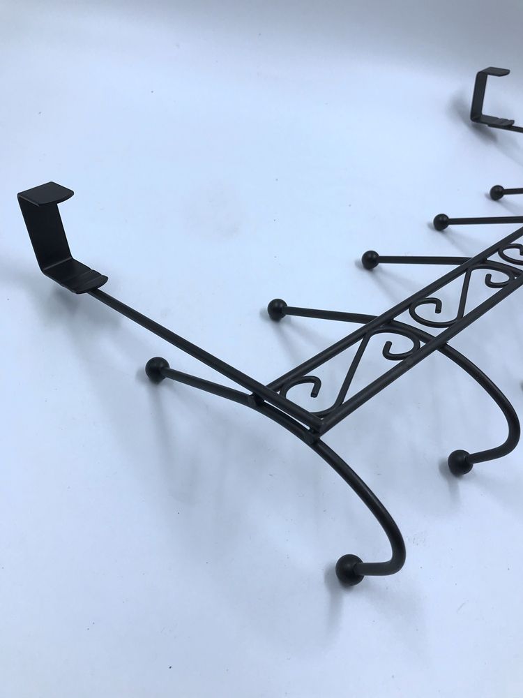 6-Hook sobre la puerta de la puerta Gancho de metal de color negro de puerta múltiple de puerta negra para la puerta