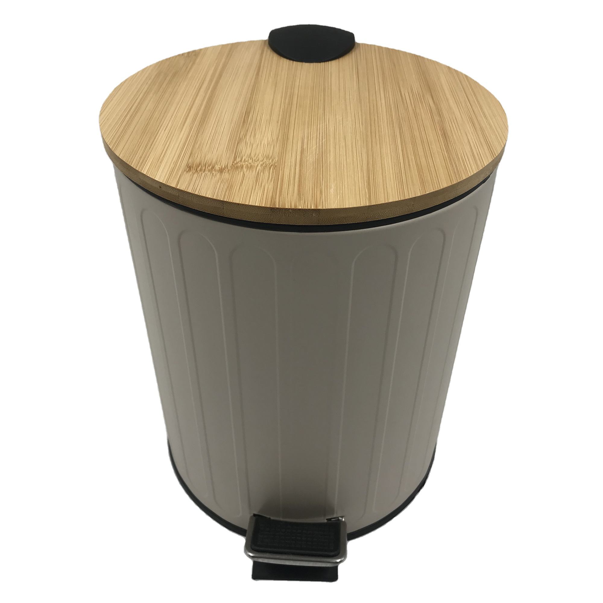 Tapa de bambú de 5l con patrones de perforación Fabricación profesional almacenamiento de desechos baratos Price Barbish Bin Bin Trash Cate Bin basura