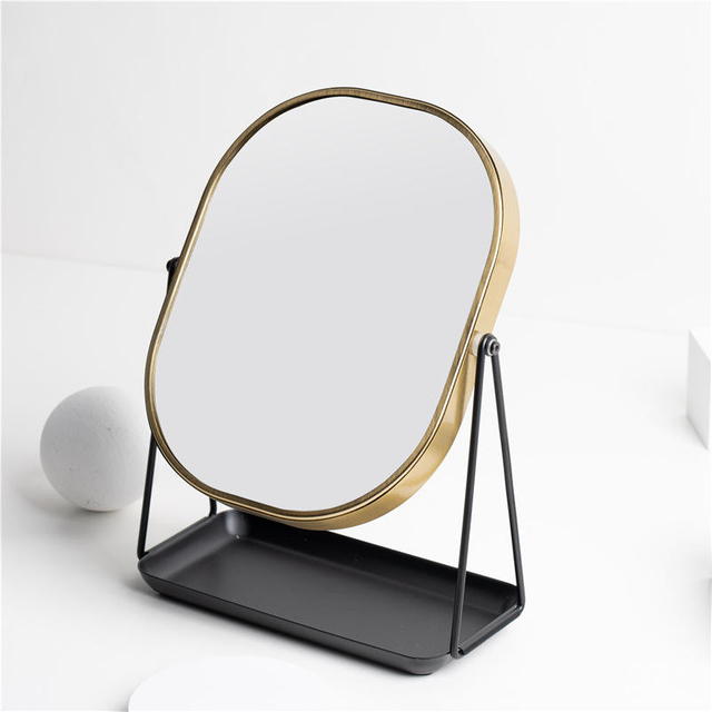 2024 Cosmético Mirror Magnificado Metal Metal Vanidad compacta de tocador Cosmética Mirror cosmético de doble cara espejo