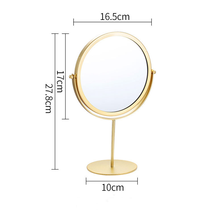 Modern de alta calidad Durable de baño Mirror cosmético en oro con recubrimiento de polvo de acero