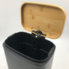 2024 Modelo popular Bamboo Lid Waste Bins Pedal de fábrica Direct Bin de acero inoxidable Bin puede pedalear Bin de desechos