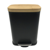 2024 Modelo popular Bamboo Lid Waste Bins Pedal de fábrica Direct Bin de acero inoxidable Bin puede pedalear Bin de desechos