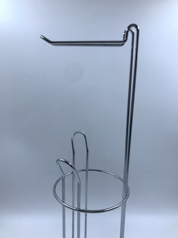 Soporte de papel de papel de baño removible con inodoro de pie cromado soporte de papel de papel de metal con soporte de papel de función de almacenamiento