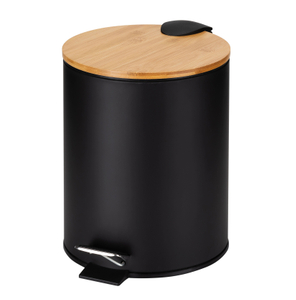 5L Tapa de bambú Basan Bin Kitchen Bask Bin Baqueta de lujo