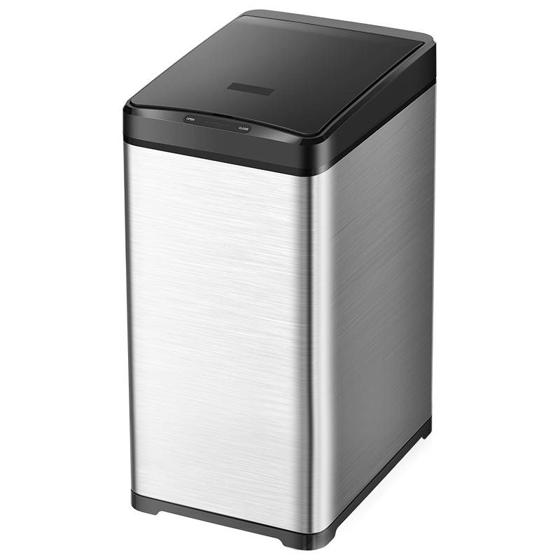 42L Capacidad Sensor de cocina estrecho delgado Estado de polvo Dustbin Touthless S acero inoxidable Bin basura automática Bin de desechos inteligentes
