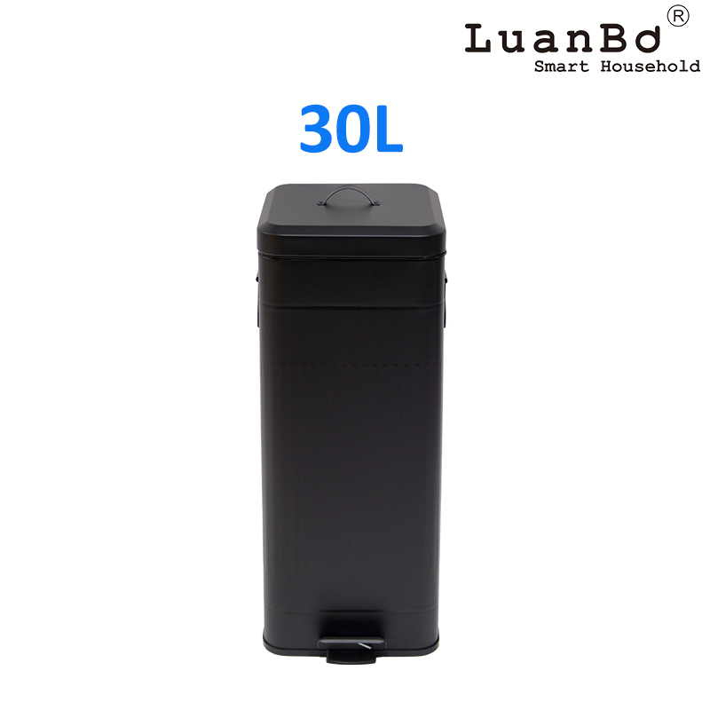 Cubo de basura con Pedal cuadrado romano de 5L/30L, cierre suave en forma de columna y permanece abierto para cocina y baño