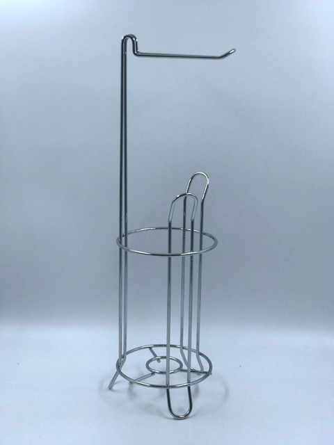 Soporte de papel de papel de baño removible con inodoro de pie cromado soporte de papel de papel de metal con soporte de papel de función de almacenamiento