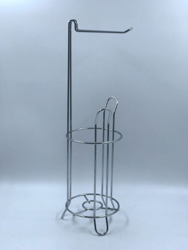 Soporte de papel de papel de baño removible con inodoro de pie cromado soporte de papel de papel de metal con soporte de papel de función de almacenamiento