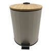 Tapa de bambú de 5l con patrones de perforación Fabricación profesional almacenamiento de desechos baratos Price Barbish Bin Bin Trash Cate Bin basura