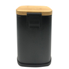 2024 Modelo popular Bamboo Lid Waste Bins Pedal de fábrica Direct Bin de acero inoxidable Bin puede pedalear Bin de desechos