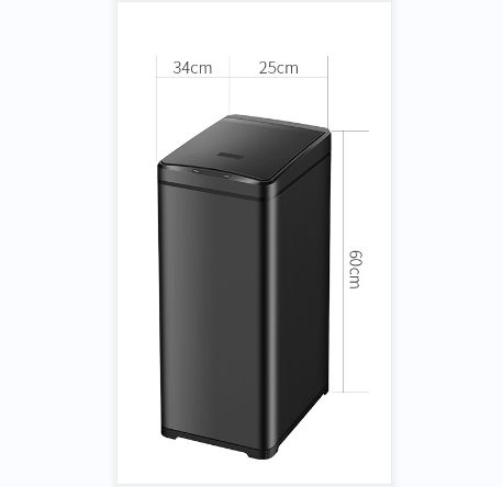 42L Capacidad Sensor de cocina estrecho delgado Estado de polvo Dustbin Touthless S acero inoxidable Bin basura automática Bin de desechos inteligentes