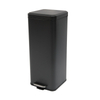 30L cuadrado Negro/Blanco Bin de cocina grande Pedal de acero inoxidable Bins Bins con tapa cerrada suave