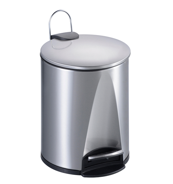 Baño elegante cocina basura de acero inoxidable puede pedal