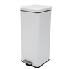 30L cuadrado Negro/Blanco Bin de cocina grande Pedal de acero inoxidable Bins Bins con tapa cerrada suave