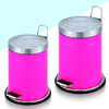 Color rosa rosa precio adecuado de alta calidad duradera usando bajo precio nuevo diseño de residuos redondos bin con pedal