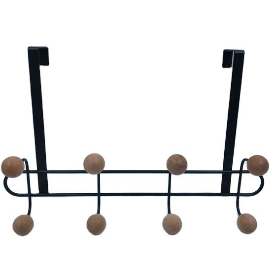 8 gancho de bola redonda de madera Fabricación de fábrica sobre la percha ganchos de la percha gancho de la puerta inoxidable detrás de la puerta