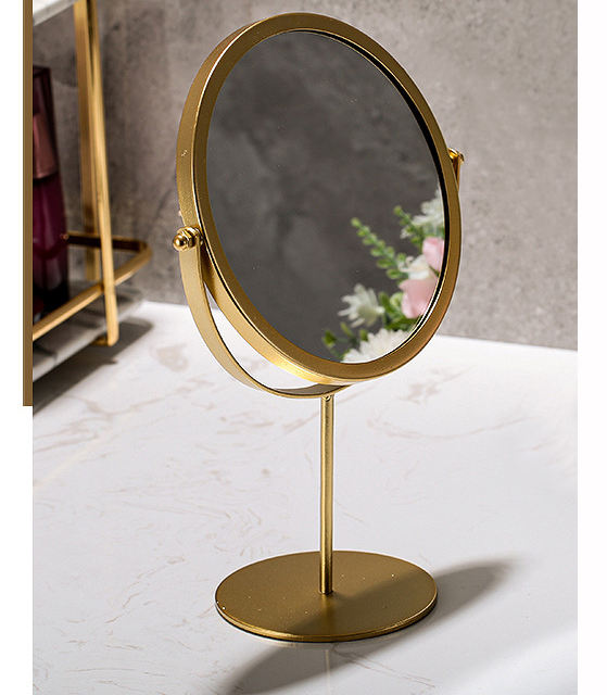 Modern de alta calidad Durable de baño Mirror cosmético en oro con recubrimiento de polvo de acero