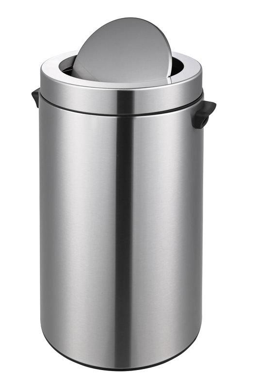 Batón de basura de tapa de acero inoxidable de acero inoxidable de 40L para el hogar y la oficina, para tierra y escritorio