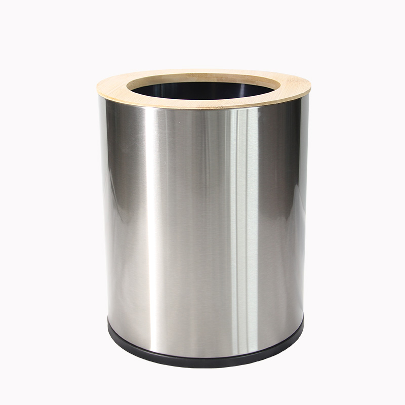 NUEVA LLEGA 9L Bins de desechos de tapa de bambú de bambúo de acero inoxidable CAN