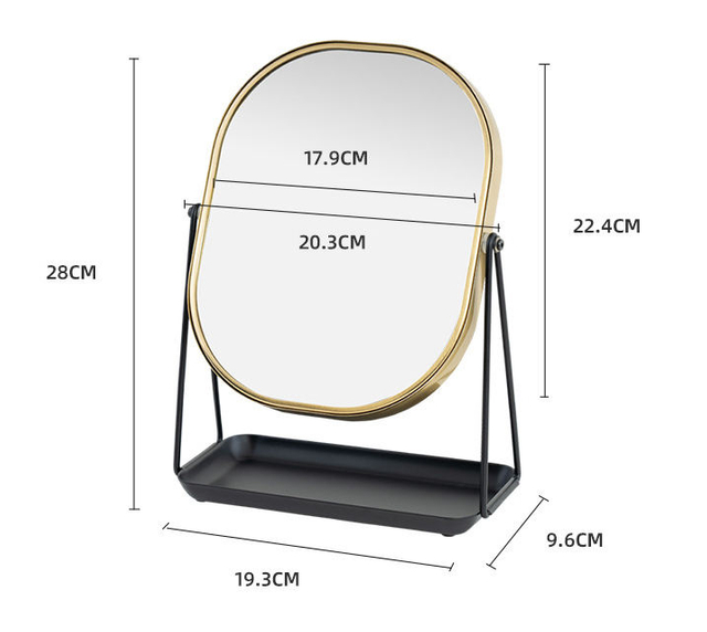 2024 Cosmético Mirror Magnificado Metal Metal Vanidad compacta de tocador Cosmética Mirror cosmético de doble cara espejo