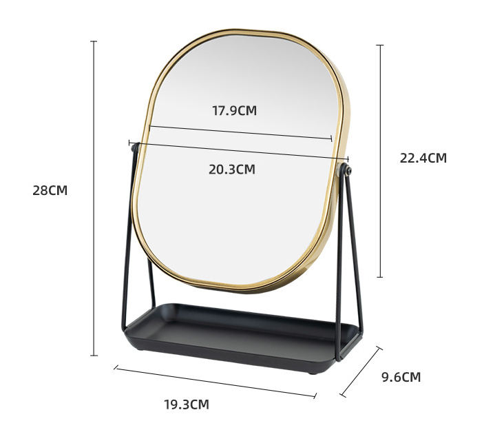 2024 Cosmético Mirror Magnificado Metal Metal Vanidad compacta de tocador Cosmética Mirror cosmético de doble cara espejo