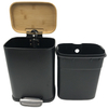 2024 Modelo popular Bamboo Lid Waste Bins Pedal de fábrica Direct Bin de acero inoxidable Bin puede pedalear Bin de desechos