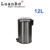 Bote de basura de metal de acero inoxidable de 12 litros, contenedor de basura a prueba de herrumbre para cocina, baño, oficina