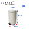 Bote de basura de metal con recubrimiento en polvo de 12 litros, contenedor de basura a prueba de herrumbre para cocina, baño, oficina