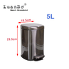 Nueva llegada 5L Pedal Bin tapa de cierre suave para baño y baño